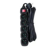 ESPERANZA POWER STRIP 5 SOCKETS SWITCH 5M BLACK – pilt 4