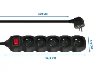 ESPERANZA POWER STRIP 5 SOCKETS SWITCH 5M BLACK – pilt 5