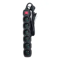 ESPERANZA POWER STRIP 6 SOCKETS SWITCH 1.5M BLACK