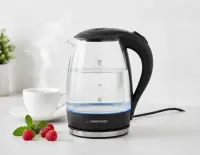 ESPERANZA ELECTRIC GLASS KETTLE WITH LED LIGHT SALTO ANGEL 1.7 L BLACK – pilt 4