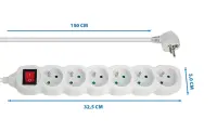 ESPERANZA POWER STRIP 6 SOCKETS SWITCH 1.5M WHITE – pilt 4