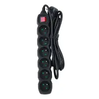 ESPERANZA POWER STRIP 6 SOCKETS SWITCH 3M BLACK