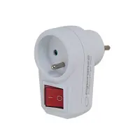 ESPERANZA ELEC. SOCKET SPLITTER 1 SOCKET SWITCH WHITE – pilt 7