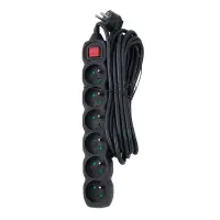 ESPERANZA POWER STRIP 6 SOCKETS SWITCH 5M BLACK – pilt 2