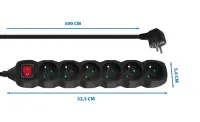 ESPERANZA POWER STRIP 6 SOCKETS SWITCH 5M BLACK – pilt 6
