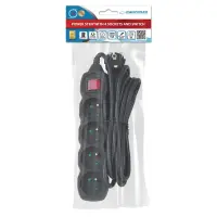 ESPERANZA POWER STRIP 4 SOCKETS SWITCH 3M BLACK – pilt 7