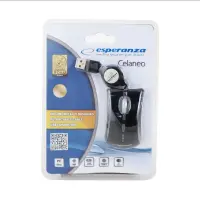 ESPERANZA CELANEO 3D WIRED OPTICAL MOUSE USB WITH RETRACTABLE CABLE BLACK