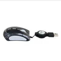ESPERANZA CELANEO 3D WIRED OPTICAL MOUSE USB WITH RETRACTABLE CABLE BLACK – pilt 3