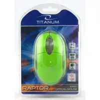 TITANUM RAPTOR 3D WIRED OPTICAL MOUSE USB GREEN
