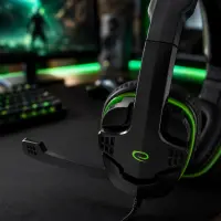 ESPERANZA STEREO HEADPHONES WITH MICROPHONE FOR GAMERS RAVEN GREEN