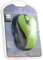 TITANUM WIRELESS 2.4GHZ OPTICAL MOUSE 3D USB RAINBOW GREEN