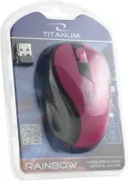 TITANUM WIRELESS 2.4GHZ OPTICAL MOUSE 3D USB RAINBOW PINK