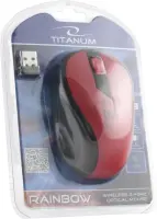 TITANUM WIRELESS 2.4GHZ OPTICAL MOUSE 3D USB RAINBOW RED
