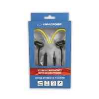 ESPERANZA EARPHONES WITH MICROPHONE EH197KY BLACK/YELLOW – pilt 3