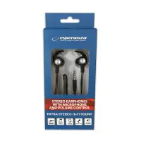 ESPERANZA EARPHONES WITH MICROPHONE AND VOLUME CONTROL EH201 BLACK/SILVER