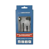 ESPERANZA METAL EARPHONES WITH MICROPHONE EH203 GRAPHITE/BLUE – pilt 2
