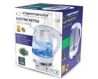 ESPERANZA ELECTRIC GLASS KETTLE WITH LED LIGHT SALTO ANGEL 1.7 L WHITE – pilt 7
