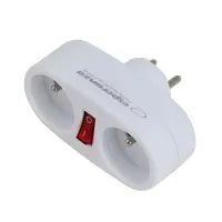 ESPERANZA ELEC. SOCKET SPLITTER 2 SOCKETS SWITCH WHITE – pilt 6