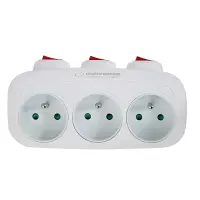 ESPERANZA ELEC. SOCKET SPLITTER 3 SOCKETS SWITCH WHITE