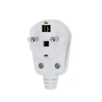 ESPERANZA ANGLED PLUG WITH GROUNDING WHITE
