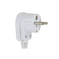 ESPERANZA ANGLED PLUG WITH GROUNDING WHITE