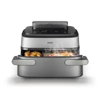 Philips 5000 series NA565/02 fritüür Kahekohaline 9,5 l Eraldiseisev 2750 W Kuumaõhu fritüür Must, Hõbe, Roostevaba teras