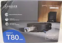 SALE OUT. Ecovacs DEEBOT T80 OMNI Vacuum cleaner, Robot, Wet&Dry, 18000Pa, TruEdge 2.0, ZeroTangle 3.0, Carpet Care, Black + Auto-empty stat | Ecovacs Robotic Vacuum Cleaner | DEEBOT T80 OMNI | Wet&Dry | Li-ion | 6400 mAh | Dust capacity 0.22 L | 18000 Pa | Black | DAMAGED PACKAGING | 23 month(s)