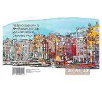 Joonistusplokk, 20 lehte, A4, 120 gsm, kaas 130 gsm (kogus 5 tükki)