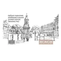 Joonisplokk, A4, 80 gsm, 20 lehte (kogus 5 tükki)