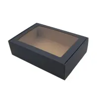 Kinkekarp  A4 PVC aknaga, 305 x 215 x 85, must (kogus 2 tükki)