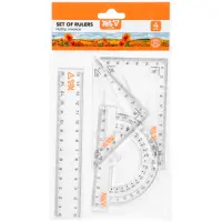 Set of rulers Yes Orange Line 4 items ruler 15 cm