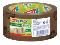 Pakketeip Tesa Eco & Strong, 66m x 50mm, keskkonnasõbralik, pruun