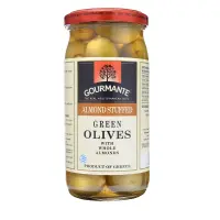 Rohelised oliivid GOURMANTE mandlitega soolvees 370ml