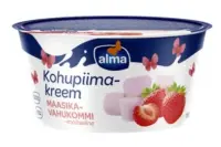 Kohupiimakreem ALMA, maasika-vahukommimaitseline, 150g (kogus 6 tükki)