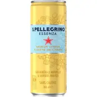 Vesi S.PELLEGRINO Essenza Lemon & Lemon Zest 0,33L, karboniseeritud, purk (kogus 24 tükki)