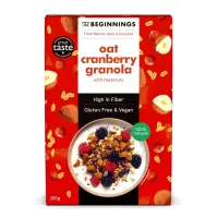 Vegan kaera müsli  BEGINNINGS, jõhvikatega, 200g