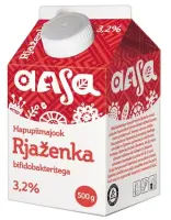 Hapupiimajook AASA, Rjaženka, bifidobakteritega, 3,2 %, 500g (kogus 2 tükki)