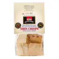 Traditsioonilised Itaalia kreekerid GOURMANTE Thin Crisps, sibula ja juustuga, 150g (kogus 2 tükki)
