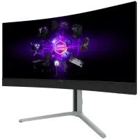 LORGAR 34MP1, UWQHD MiniLED Gaming Monitor Pro, 34'' (3440*1440) VA curved monitor, black/milky grey