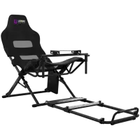 LORGAR FLEX RAF1, Sim Racing Cockpit Advanced, Foldable, 150x72x113 cm-playing, 38x72x126cm-folded, Black