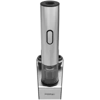 Prestigio Garda, smart wine opener, simple operation with 2 buttons, aerator, vacuum stopper preserver, foil cutter, opens up to 50 bottles wihout recharging, premium design, 500mAh battery, Dimensions D 17mm* H 290mm* W100 mm, silver color.