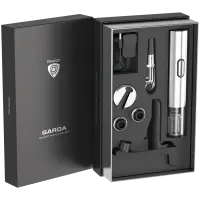 Prestigio Garda, smart wine opener, simple operation with 2 buttons, aerator, vacuum stopper preserver, foil cutter, opens up to 50 bottles wihout recharging, premium design, 500mAh battery, Dimensions D 17mm* H 290mm* W100 mm, silver color. – pilt 11