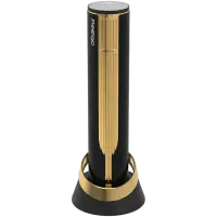 Prestigio Maggiore, smart wine opener, 100% automatic, opens up to 70 bottles without recharging, foil cutter included, premium design, 480mAh battery, Dimensions D 48*H228mm, black + gold color.