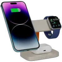 CANYON Wireless Charging Station Hexagon 310 3in1 LightGrey/Orange – pilt 4