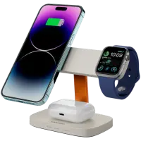 CANYON Wireless Charging Station Hexagon 310 3in1 LightGrey/Orange – pilt 7