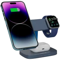 CANYON Wireless Charging Station Hexagon 310 3in1 DarkGrey/Blue – pilt 4
