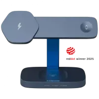 CANYON Wireless Charging Station Hexagon 310 3in1 DarkGrey/Blue