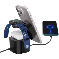 Canyon 4 in 1 Wireless Charging Stand, 30W max, Size: 70x70x70.3mm, weight: 414g, with 65W charger and 1M cable, black