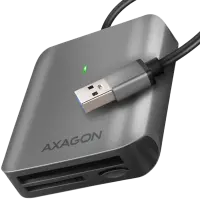 Axagon Aluminum high-speed USB-A 3.2 Gen 1 memory card reader. 3 slots, UHS-II.