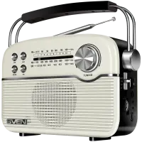 Speaker SVEN SRP-500, white (3W, Bluetooth, FM/AM/SW, USB, microSD, AUX, battery)